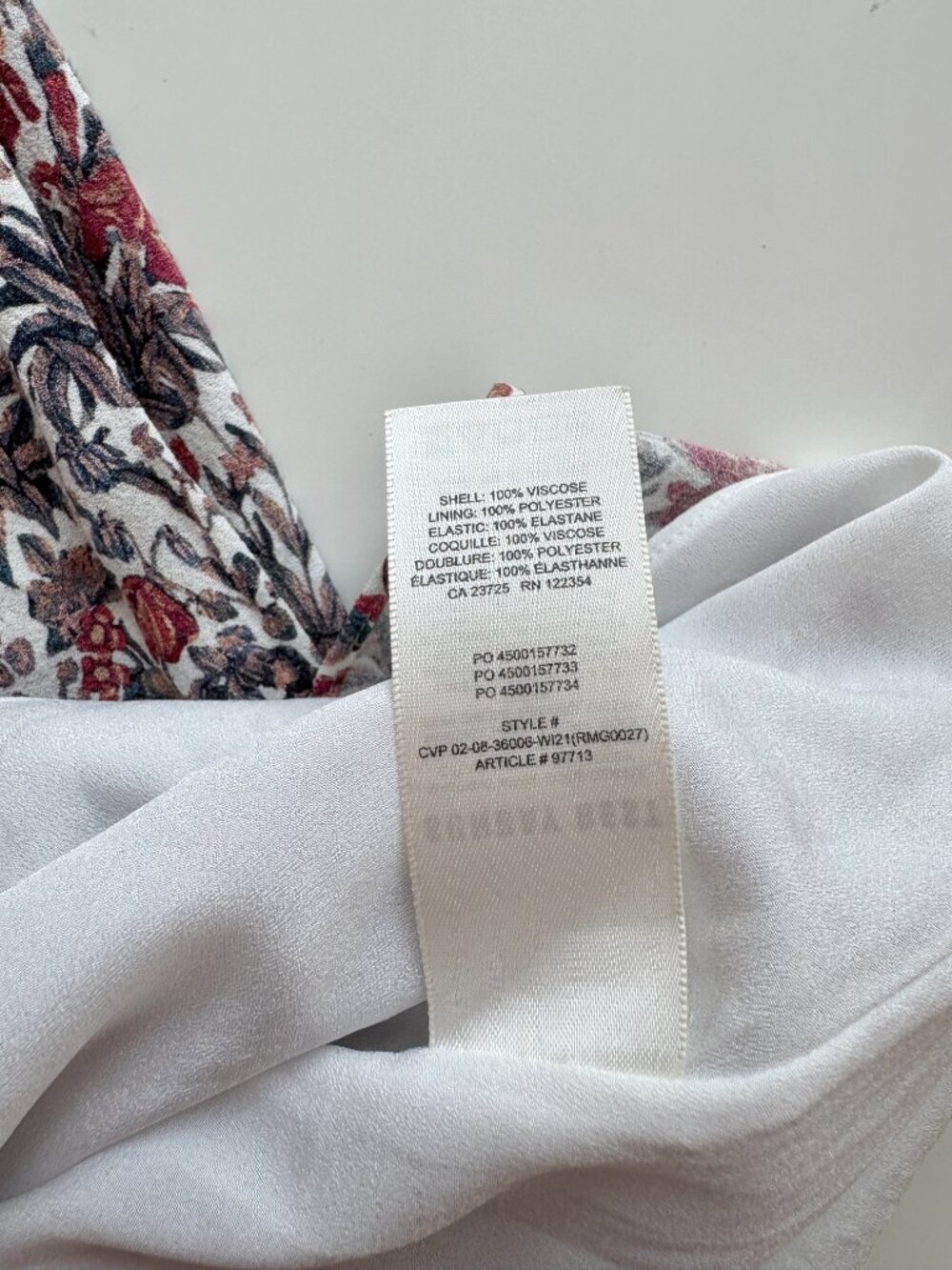 Aritzia SUNDAY BEST Arden Floral Crepe Square Neck Smocked Mini Dress, Size L - Picture 11 of 15